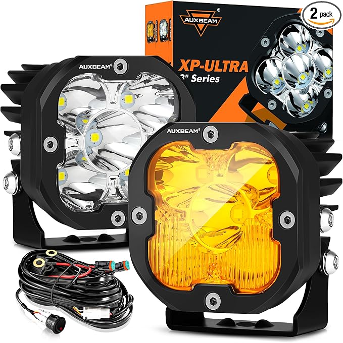 Auxbeam XP-Ultra Series 3 Inch LED Pods 80W 9600LM Offroad Driving Lights White by Auxbeam