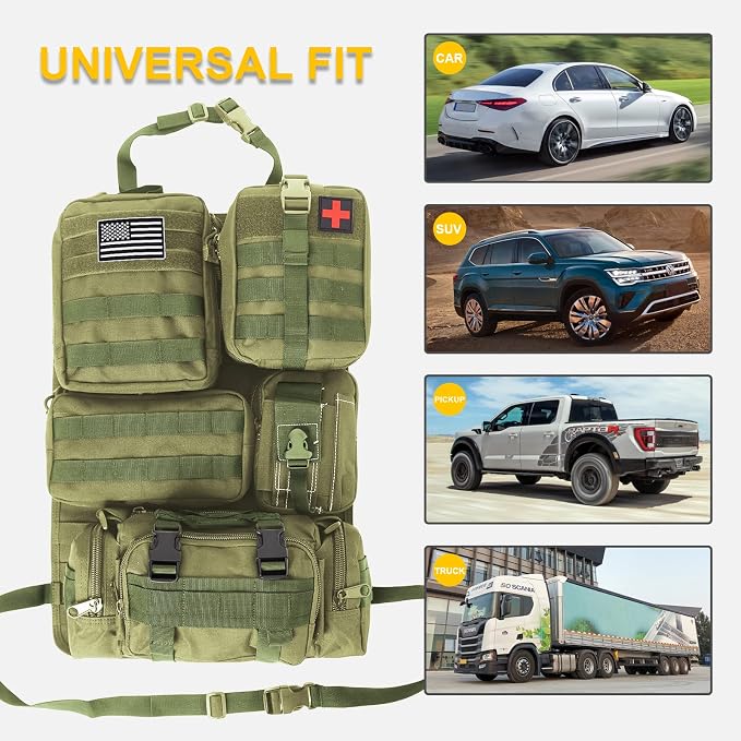 Universal Tactical Seat ​Back Organizer Vehicle Molle Panel Organizer Storage - Image 6