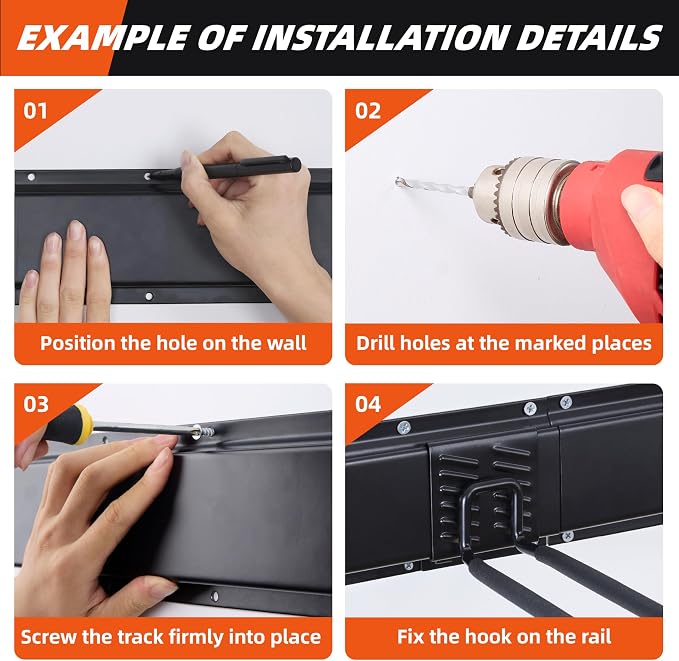 Garage Tool Organizer Wall Mount 48", Garage Wall Organizer 400 lbs, Heavy Duty - Image 6