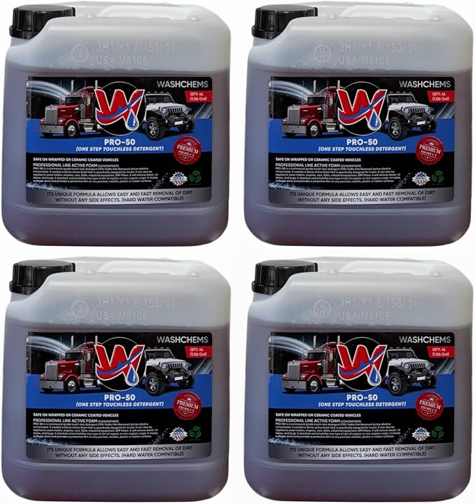 Wash Chems Pro 50 Touchless Car Wash Detergent Soap Concentrate No Brushing by WASHCHEMS