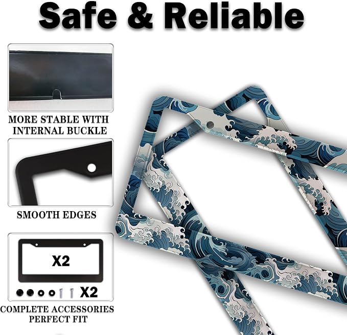 License Plate Frames for Men Multicolor License Plate Frame Holder for Women - Image 4