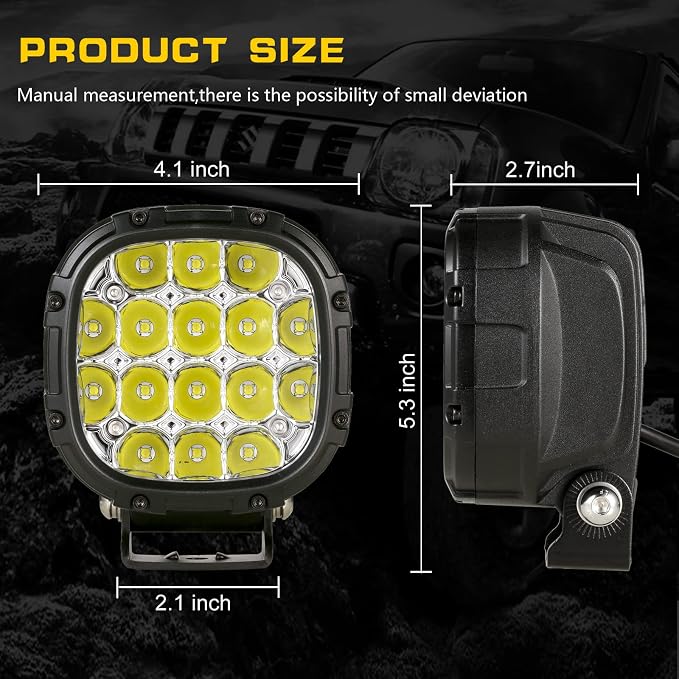 BIGLION.X 4 Inch Pair 160W Round LED Offroad Lights Super Bright Driving - Image 6