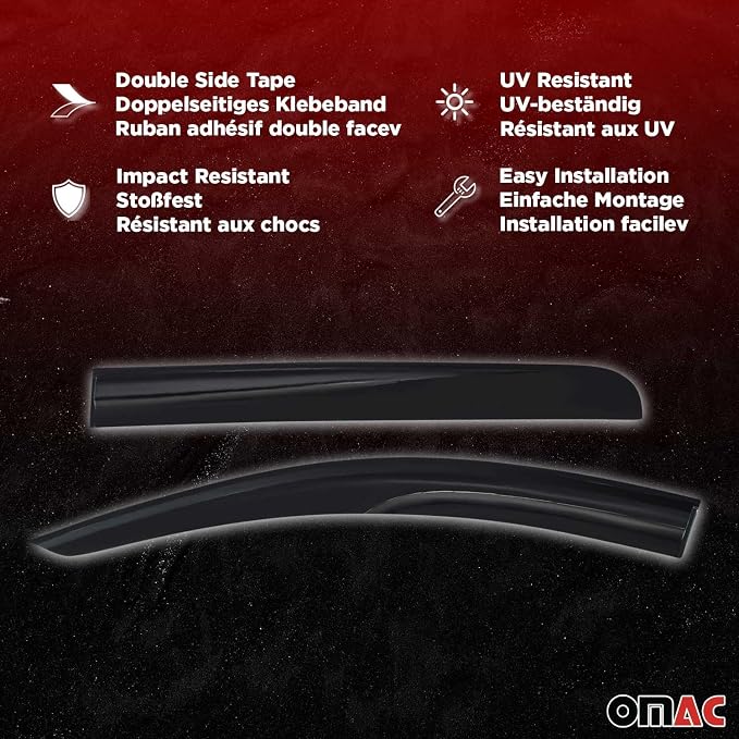 OMAC Window Visor Vent Rain Guard Deflector - Image 6