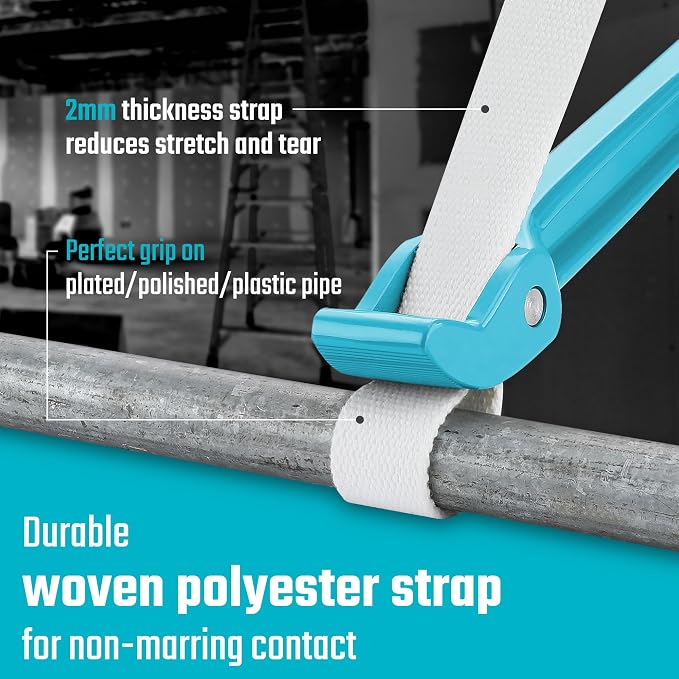 DURATECH Strap Wrench 12" Handle, Adjustable Nylon Strap Pipe Wrench, Oil - Image 2