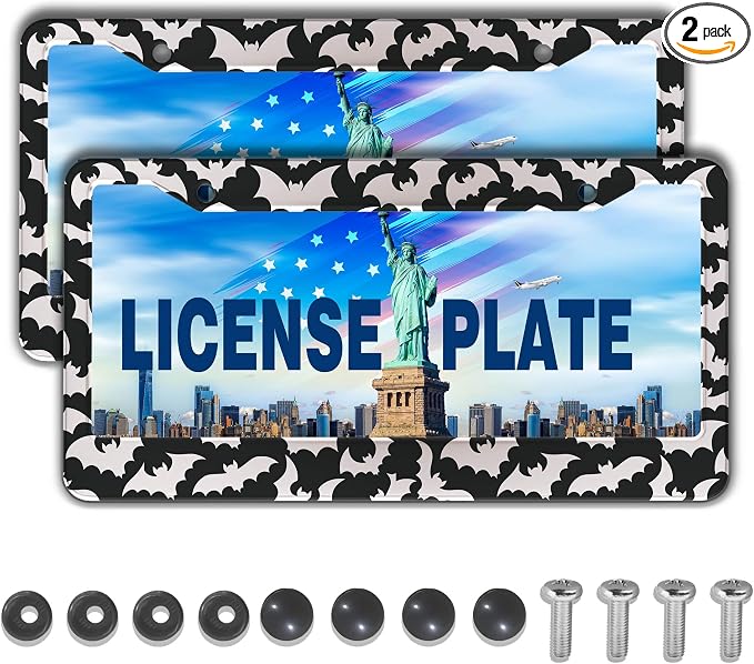 License Plate Cover for Women Black and White License Plate Frames for Men by Unknown