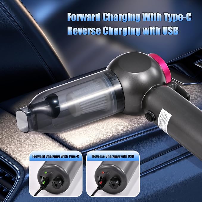Car Vacuum Portable Handheld Cordless Vacuums, 20000PA Suction, 6000mAh Blower - Image 4