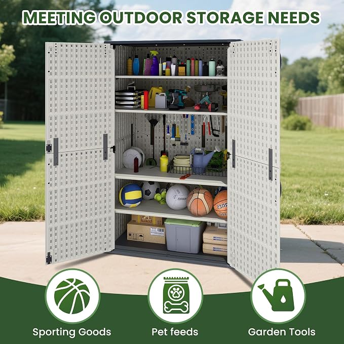 Greesum Outdoor Storage Shed Without Divider, 45 cu.ft Outdoor Waterproof - Image 6