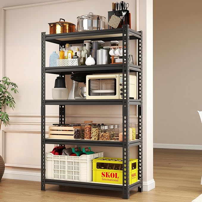2000LBS Storage Shelves 5 Tier Garage Shelving Heavy Duty, Adjustable Metal - Image 7