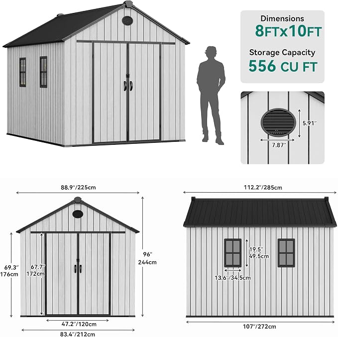 YITAHOME 8x10 FT Outdoor Storage Shed - Image 8