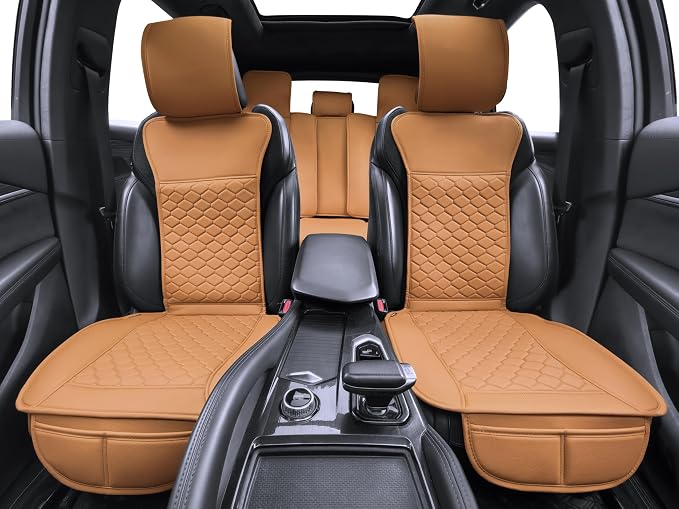 Elantrip Car Seat Cover Full Set Leather Car Seat Protector Universal fit - Image 4