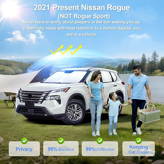8pcs Car Window Shades for Nissan Rogue 2021-Present T Accessories, Windshield - Image 2