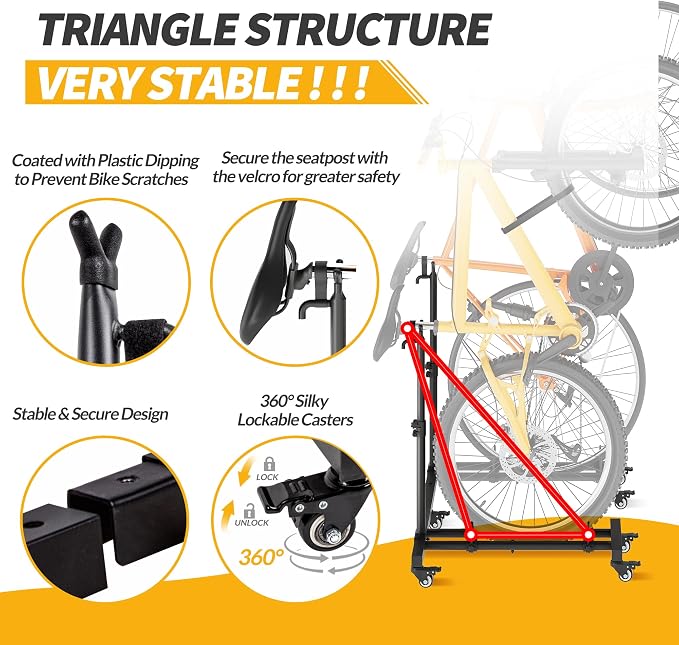 Vertical Bike Stands，Standing Bike Rack - Image 2