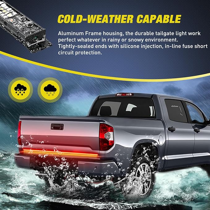 Nilight Truck Tailgate Light Strip 48" Aluminum Frame Triple Row 780 LED Bar - Image 7