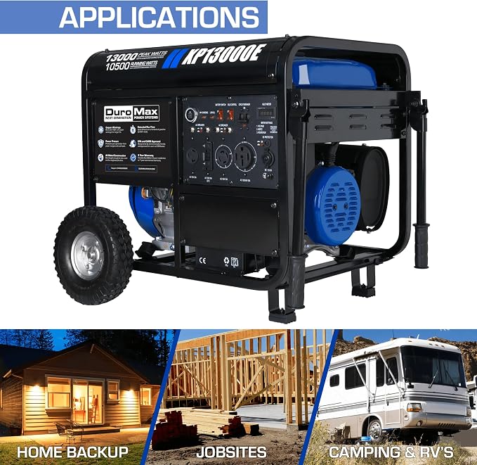 DuroMax XP13000E 13, 000-Watt Gas Powered Portable Generator - Image 6