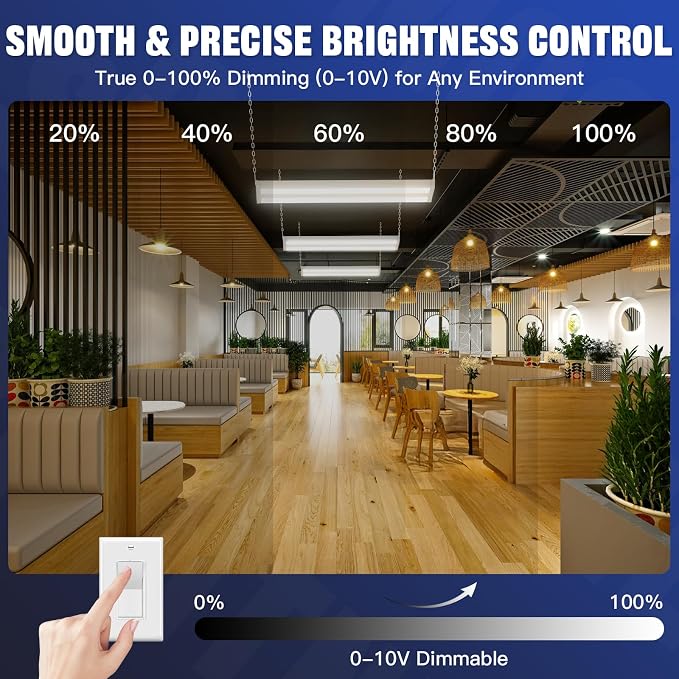 JTT LED Linear High Bay Light, 200/150/100W 30000LM Shop Light Commercial 360° - Image 6