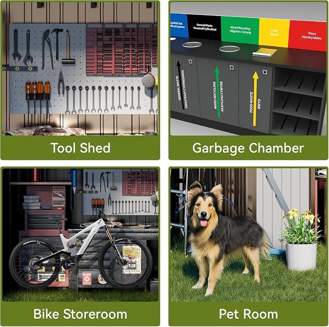 COMHOMA Shed Outdoor Storage Shed Metal, Lockable Doors Tool Sheds - Image 5