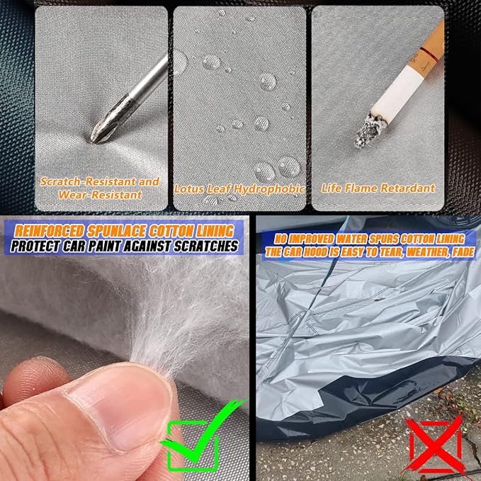 Breathable New Material, Waterproof Car Cover, Locks and Zipper Doors, - Image 5