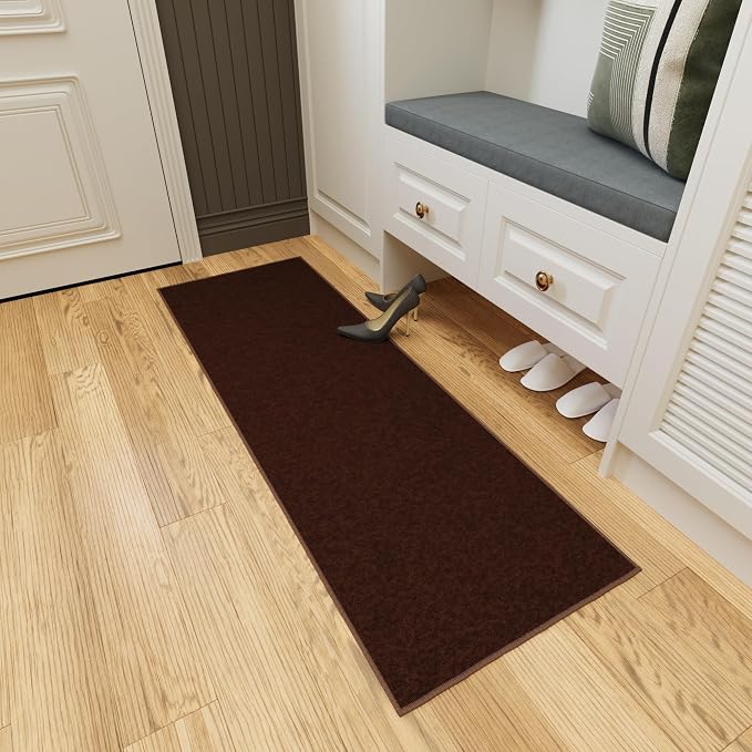 Ottomanson Hallway Runner Rug 20" x 59" Non Slip Solid Area Rugs Easy to Clean - Image 10