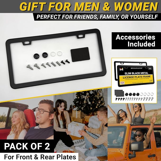 Premium Slim Matte Black License Plate Frames – 2 Pack, Rust-Free Stainless - Image 9