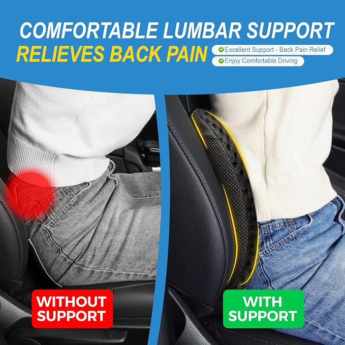 Mesh Memory Foam Lumbar Cushion Offers Comfortable Back Support and Pain Relief - Image 5