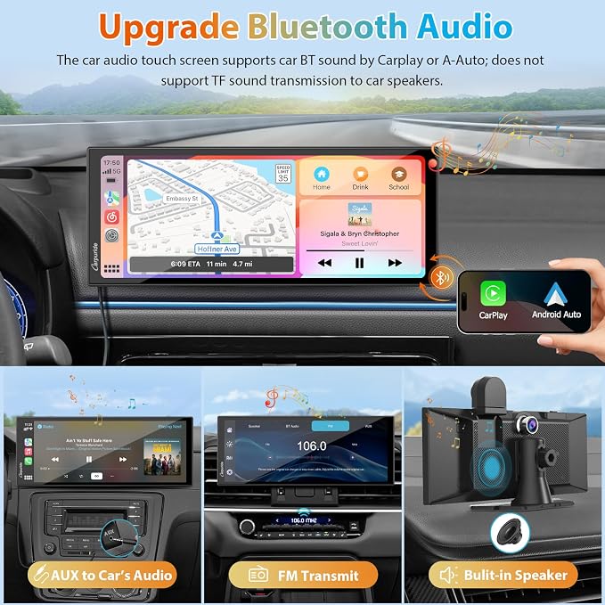 CARPURIDE W125S 11.26 Inch HD Wireless Carplay & Android Auto Screen, 4K - Image 8