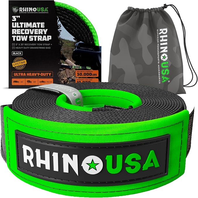 Rhino USA Recovery Tow Strap by RhinoUSAInc
