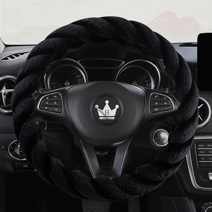 Luxury Fluffy Winter Car Steering Wheel Cover - Image 2