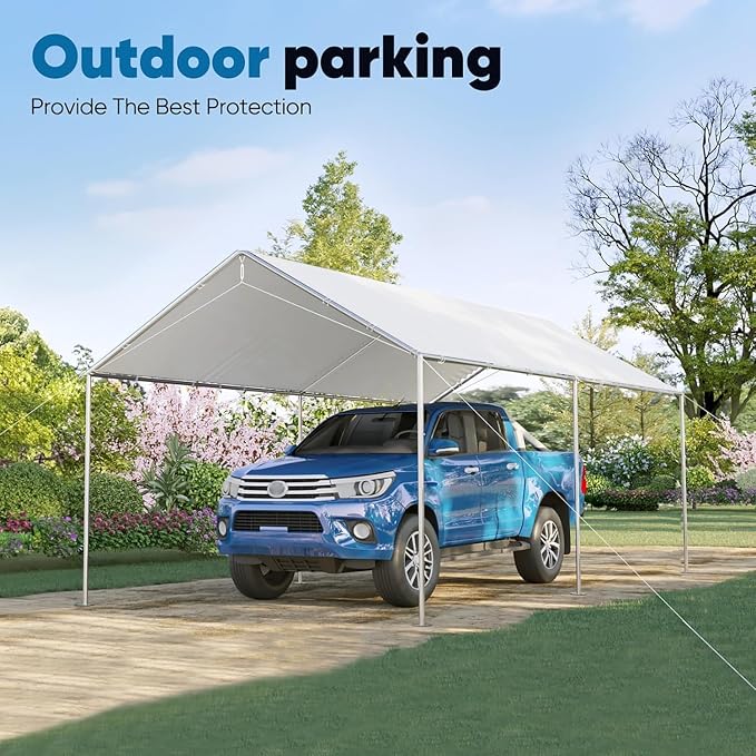 Quictent 10x15 ft Heavy Duty Car Canopy Galvanized Frame Carport Outdoor Party - Image 7