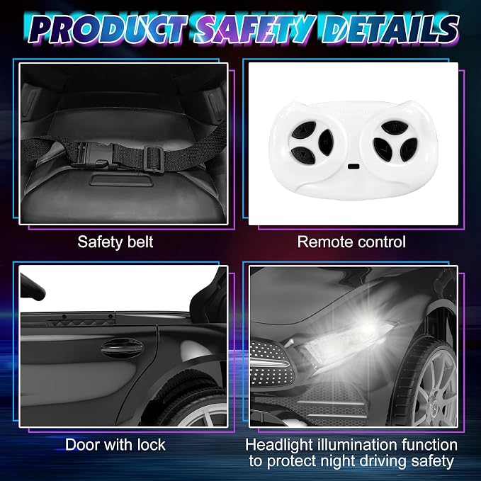 12V Kids Ride On Car with 2.4G Remote Control, Battery Powered Electric Car - Image 4
