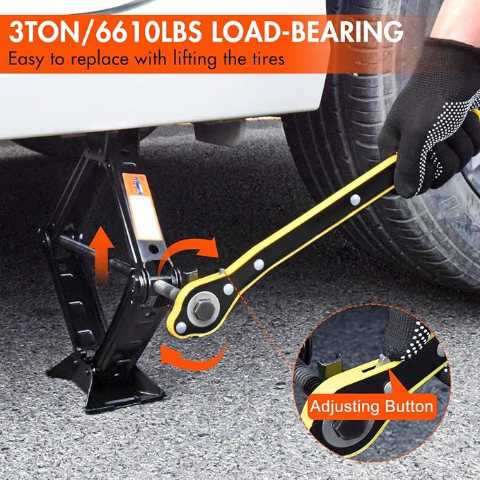 Scissor Car Jack 3 Ton Tire Changing Kit - Image 3