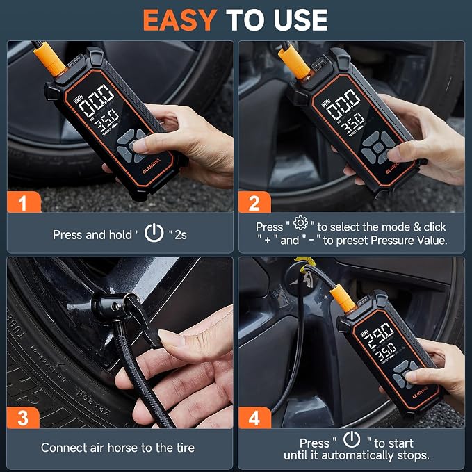 OlarHike Cordless Tire Inflator Portable Air Compressor, Ultra Fast Inflation - Image 8