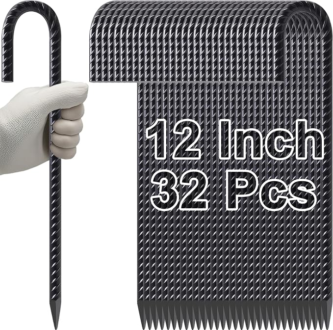 VVOKGO Rebar Stakes 12 Inches J Hook Heavy Duty Chain Link Fence Stakes by VVOKGO