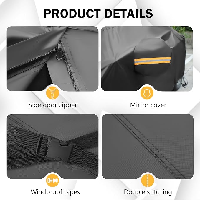 MORNYRAY Compatible with Chevy Corvette, Car Cover Outdoor Waterproof Sun Rain - Image 2