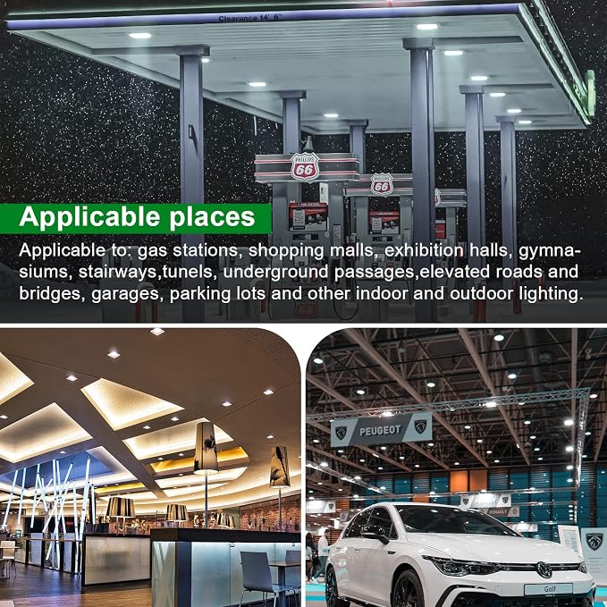 OSTEK 2 Pack LED Gas Station Canopy Light, 150W Carport Ceiling Light 5700K - Image 7