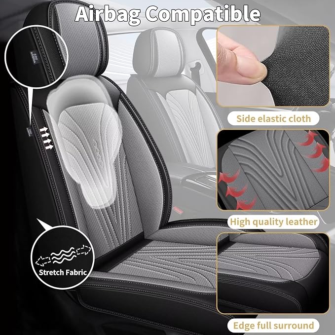Front Seat Covers Fit for Toyota Camry 2012-2025 Faux Leather Automotive Seat - Image 4