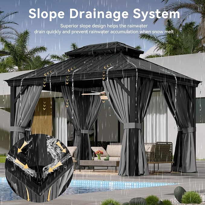 Aoxun 10' X 12' Hardtop Gazebo - Image 7