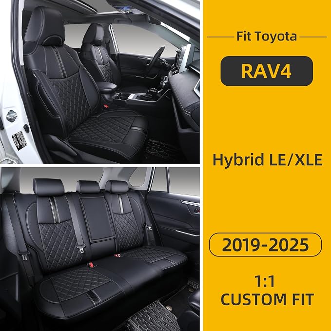 Custom Fit RAV4 Seat Covers for 2019-2025 Toyota RAV4 Hybrid LE, XLE Premium - Image 7