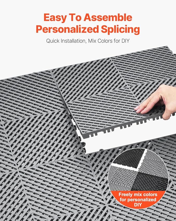 VEVOR Interlocking Drainage Mat, 15.7” x 15.7” Modular Interlocking Cushion - Image 5