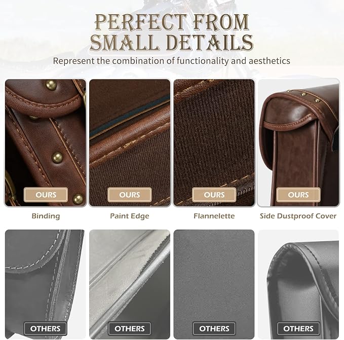 NICECNC Motorcycle Saddle Bags, PU leather Motorcycle Saddlebags, Reinforced - Image 4