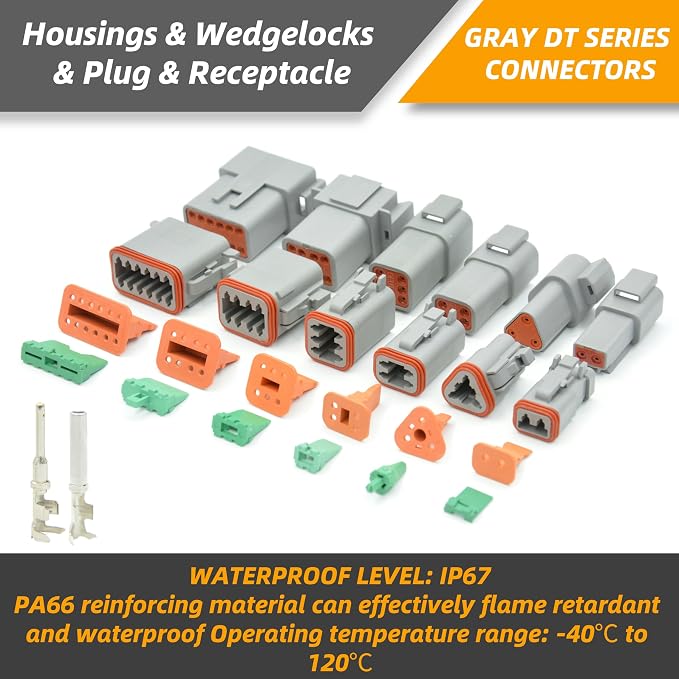 215 PCS Deutsch Connector Kit, DT 2 3 4 6 8 12 Pin Connectors, IP67 Waterproof - Image 6
