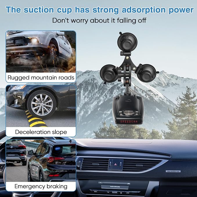 Radar Detector Mount, Triangular Suction Cup Mount, Windshield Radar Detector - Image 6