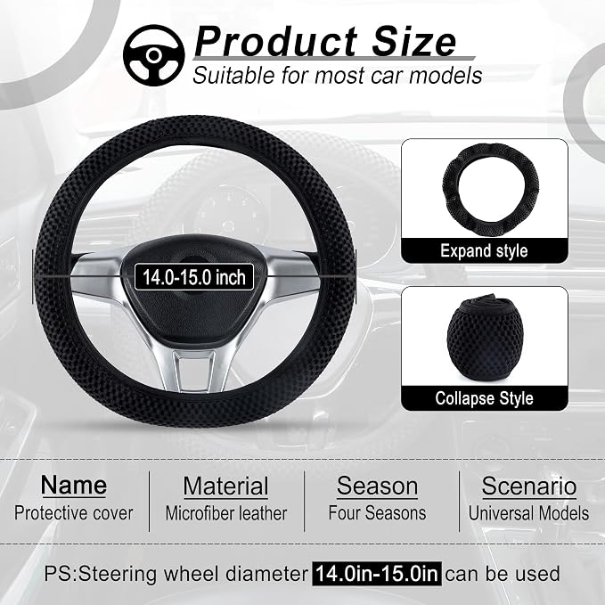 alpmosn Elastic Stretch Steering Wheel Cover, Universal Interior Accessories - Image 2