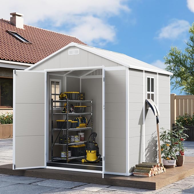 UDPATIO Resin Storage Shed 8 x 6 FT, Outdoor Garden Sheds - Image 8
