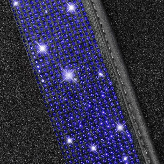 NBTEPEM Blue Bling Car Floor Mats Full Set, Universal Fit Most Cars - Image 5