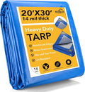 Tarp 20x30 Feet 14 Mil Heavy Duty Waterproof Tarp, Large Multipurpose Cover by Winpull