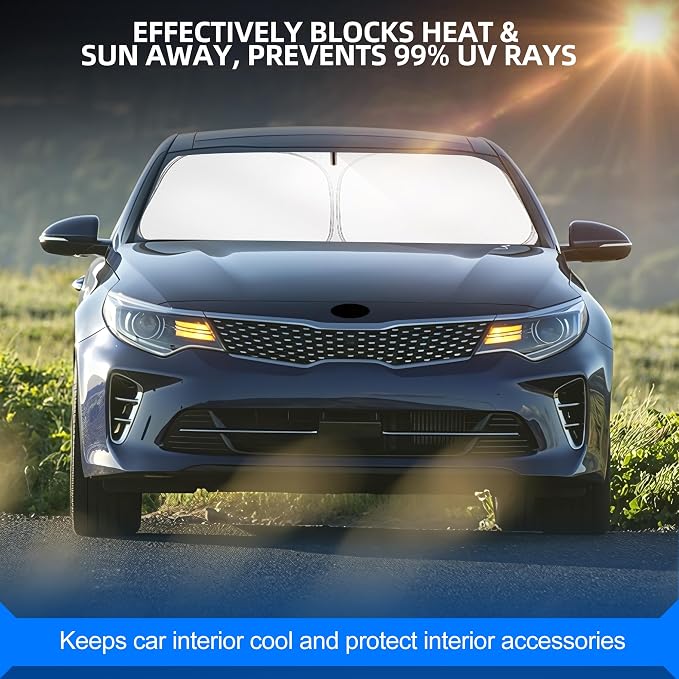 Windshield Sun Shade for Kia Optima 2016-2020 Foldable Sunshade Custom Fit - Image 7
