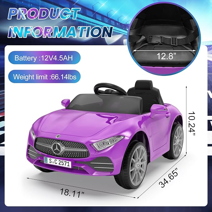 12V Kids Ride On Car with 2.4G Remote Control, Battery Powered Electric Car - Image 6