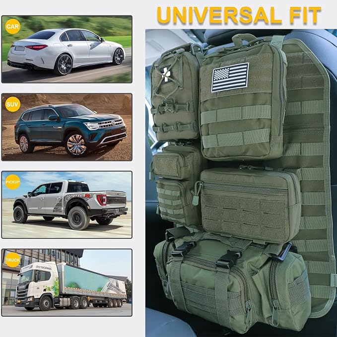 Universal Tactical Seat ​Back Organizer Vehicle Molle Panel Organizer Storage - Image 2