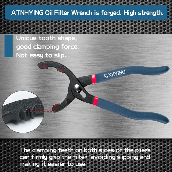 10" Oil Filter Pliers, Adjustable Small Oil Filter Wrench, Universal Oil Filter - Image 4