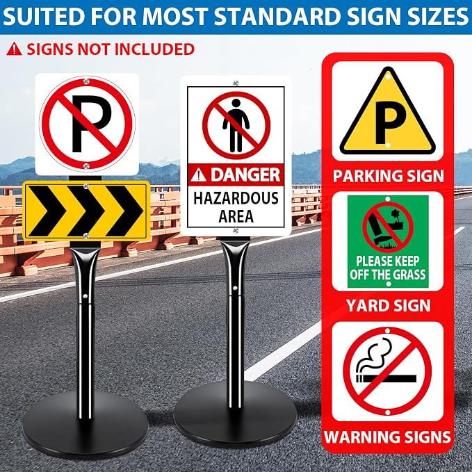 2Pack Heavy Duty Parking Sign Post - Image 3
